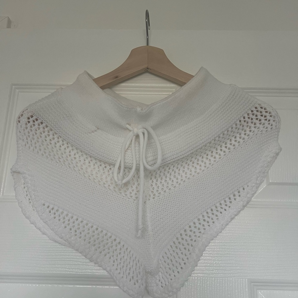 Nasty Gal Knitted High Waisted Lounge Shorts White Medium made in UK